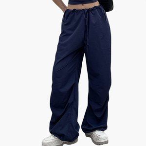 Low waisted baggy parachute cargo pants